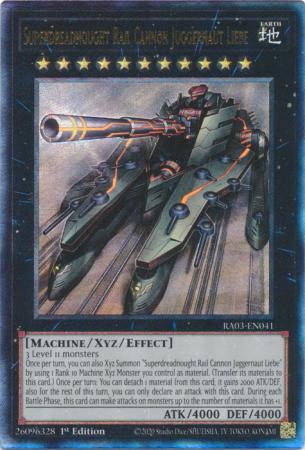 Superdreadnought Rail Cannon Juggernaut Liebe (PUR) (RA03-EN041) - Quarter Century Bonanza Prismatic Ultimate Rare 1st Edition