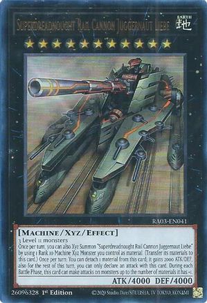Superdreadnought Rail Cannon Juggernaut Liebe (UR) (RA03-EN041) - Quarter Century Bonanza Ultra Rare 1st Edition