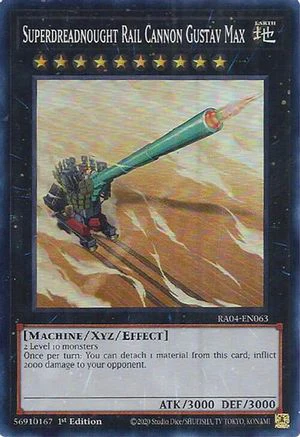 Superdreadnought Rail Cannon Gustav Max (RA04-EN063) - Quarter Century Stampede Super Rare 1st Edition