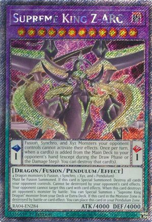 Supreme King Z-ARC (Platinum Secret Rare) (RA04-EN284) - Quarter Century Stampede Platinum Secret Rare 1st Edition
