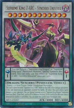 Supreme King Z-ARC - Synchro Universe (MP25-EN207) - 2025 Mega-Pack Ultra Rare 1st Edition