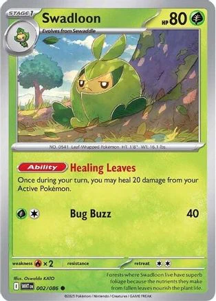 Swadloon 002/086  - Reverse Holofoil SV White Flare - Common