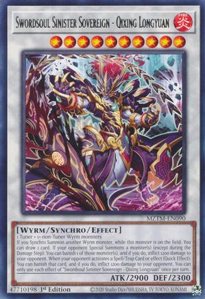 Swordsoul Sinister Sovereign - Qixing Longyuan (MZTM-EN090) - Maze of the Master Rare 1st Edition