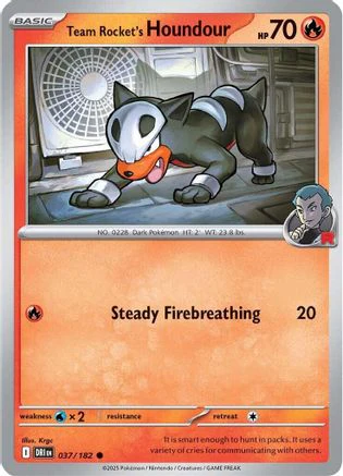 Team Rocket's Houndour - 037/182 - Common Reverse Holo