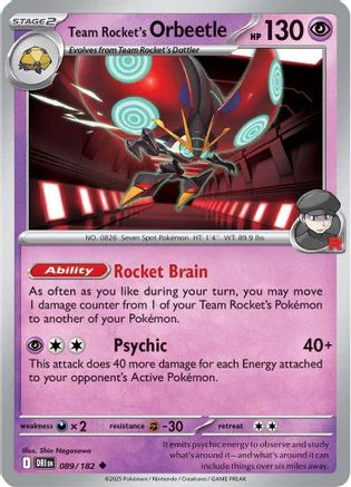 Team Rocket's Orbeetle - 089/182 - Uncommon Reverse Holo