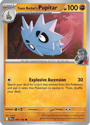 Team Rocket's Pupitar - 095/182 - Common Reverse Holo
