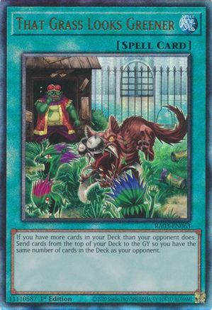 That Grass Looks Greener (PUR) (RA03-EN063) - Quarter Century Bonanza Prismatic Ultimate Rare 1st Edition