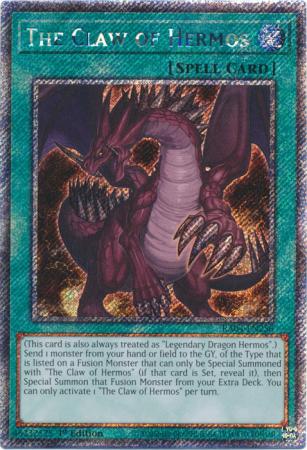 The Claw of Hermos (Platinum Secret Rare) (RA04-EN256) - Quarter Century Stampede Platinum Secret Rare 1st Edition