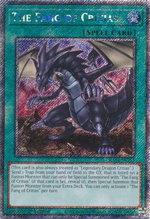 The Fang of Critias (Platinum Secret Rare) (RA04-EN255) - Quarter Century Stampede Platinum Secret Rare 1st Edition