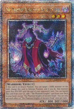 The Phantom Knights of Ancient Cloak (Quarter Century Secret Rare) (RA04-EN263) - Quarter Century Stampede Quarter Century Secret Rare 1st Edition