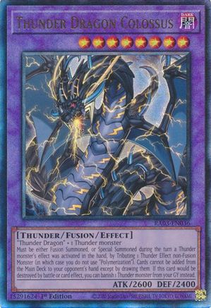 Thunder Dragon Colossus (PUR) (RA03-EN036) - Quarter Century Bonanza Prismatic Ultimate Rare 1st Edition