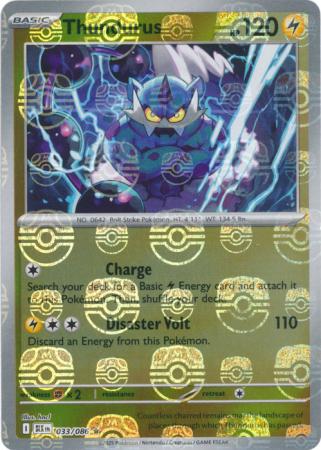 Thundurus (Master Ball Pattern) - 036/086 - Reverse Holo Rare
