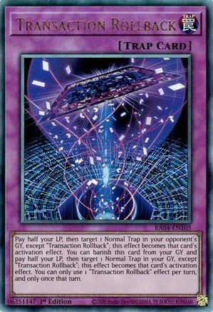 Transaction Rollback (PUR) (RA04-EN105) - Quarter Century Stampede Prismatic Ultimate Rare 1st Edition
