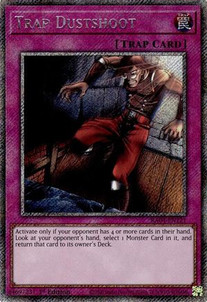 Trap Dustshoot (Platinum Secret Rare) (RA04-EN121) - Quarter Century Stampede Platinum Secret Rare 1st Edition