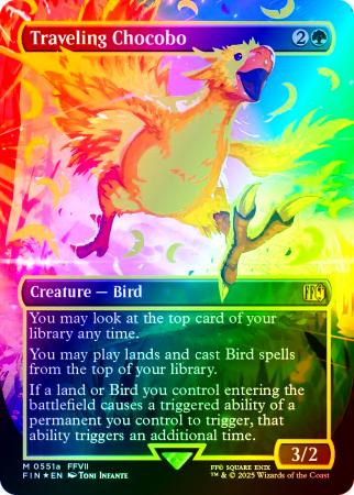 Traveling Chocobo (Borderless) (Neon Ink Yellow) - 511a - Foil