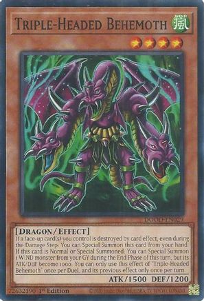 Triple-Headed Behemoth (DOOD-EN029) - Doom of Dimensions Common / Short Print 1st Edition
