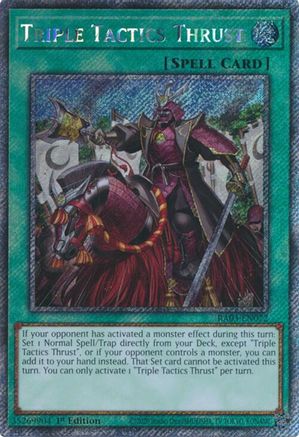 Triple Tactics Thrust (Platinum Secret Rare) (RA03-EN072) - Quarter Century Bonanza Platinum Secret Rare 1st Edition
