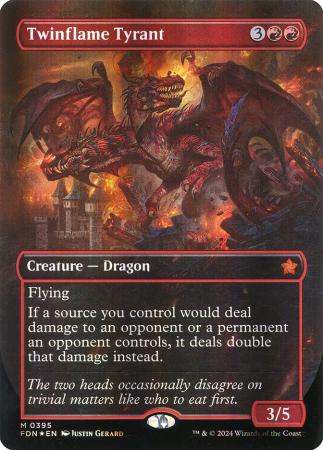Twinflame Tyrant (Borderless) (Mana Foil) - 0395 - Foil