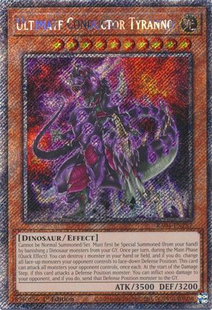 Ultimate Conductor Tyranno (Platinum Secret Rare) (RA04-EN287) - Quarter Century Stampede Platinum Secret Rare 1st Edition