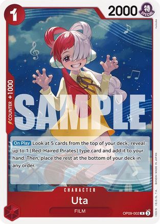 Uta - OP09-002 - Rare Foil