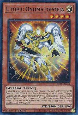 Utopic Onomatopoeia (RA04-EN028) - Quarter Century Stampede Super Rare 1st Edition