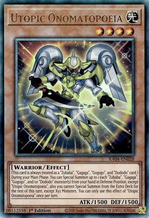 Utopic Onomatopoeia (PUR) (RA04-EN028) - Quarter Century Stampede Prismatic Ultimate Rare 1st Edition