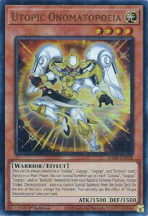 Utopic Onomatopoeia (UR) (RA04-EN028) - Quarter Century Stampede Ultra Rare 1st Edition