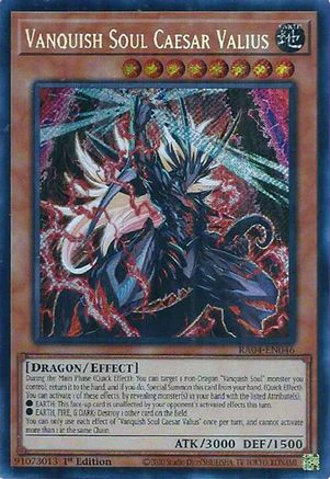 Vanquish Soul Caesar Valius (Secret Rare) (RA04-EN046) - Quarter Century Stampede Secret Rare 1st Edition