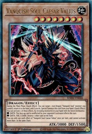 Vanquish Soul Caesar Valius (PUR) (RA04-EN046) - Quarter Century Stampede Prismatic Ultimate Rare 1st Edition