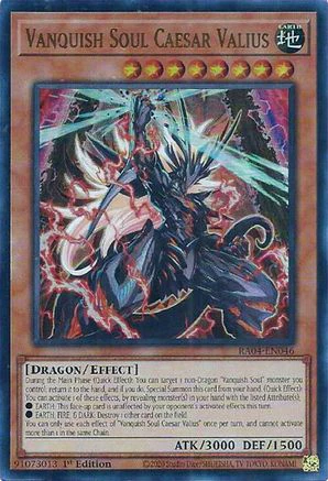 Vanquish Soul Caesar Valius (UR) (RA04-EN046) - Quarter Century Stampede Ultra Rare 1st Edition
