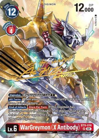 WarGreymon (X Antibody) (Rare Pull) - BT9-016 SR - Super Rare