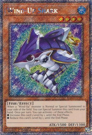 Wind-Up Shark (Platinum Secret Rare) (RA04-EN180) - Quarter Century Stampede Platinum Secret Rare 1st Edition