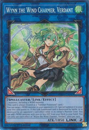 Wynn the Wind Charmer, Verdant (PCR) (RA03-EN045) - Quarter Century Bonanza Prismatic Collector's Rare 1st Edition