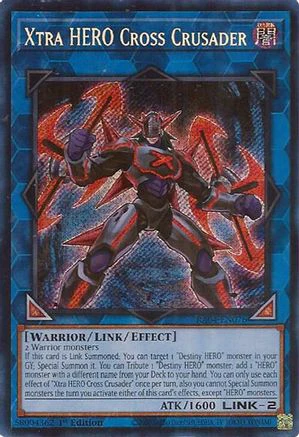 Xtra HERO Cross Crusader (Secret Rare) (RA04-EN076) - Quarter Century Stampede Secret Rare 1st Edition