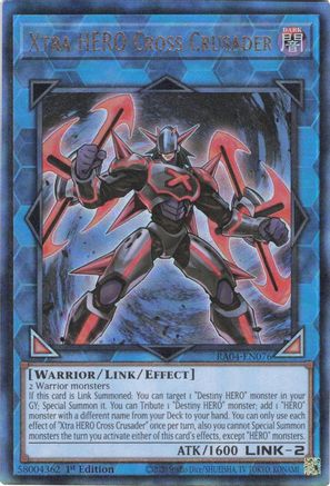 Xtra HERO Cross Crusader (PUR) (RA04-EN076) - Quarter Century Stampede Prismatic Ultimate Rare 1st Edition