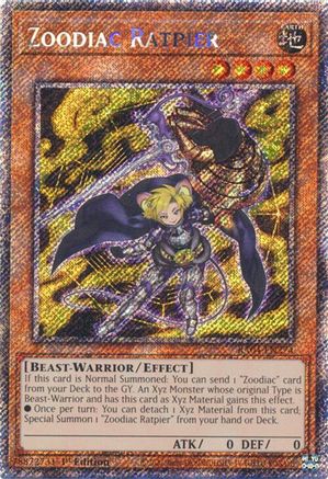 Zoodiac Ratpier (Platinum Secret Rare) (RA04-EN274) - Quarter Century Stampede Platinum Secret Rare 1st Edition