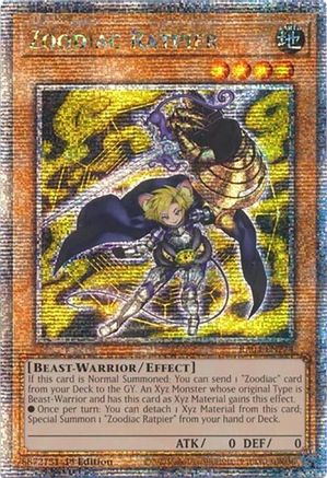 Zoodiac Ratpier (Quarter Century Secret Rare) (RA04-EN274) - Quarter Century Stampede Quarter Century Secret Rare 1st Edition