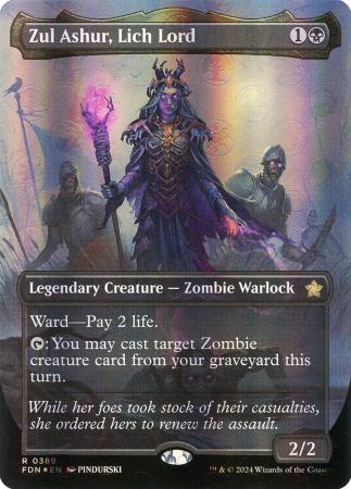 Zul Ashur, Lich Lord (Borderless) (Mana Foil) - 0389 - Foil